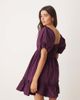 Miss Selfridge Miss Selfridge puff sleeve mini dress in plum-Purple - 3