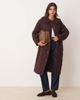 Miss Selfridge Miss Selfridge quilted maxi coat in plum-Purple - 1