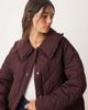 Miss Selfridge Miss Selfridge quilted maxi coat in plum-Purple - 2