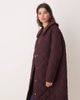 Miss Selfridge Miss Selfridge quilted maxi coat in plum-Purple - 4