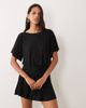 Miss Selfridge Miss Selfridge raglan sleeve skort romper in black - 1