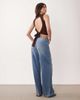 Miss Selfridge Miss Selfridge rib knit open back sleeveless top in chocolate-Brown - 3