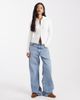 Miss Selfridge Miss Selfridge rib knit zip detail collared cardigan in cream-White - 2