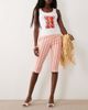 Miss Selfridge Miss Selfridge ribbed capri pants in pink stripe - part of a set - 1