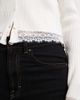 Miss Selfridge Miss Selfridge ribbed cardigan with lace detail in cream-Black - 4