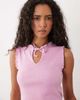 Miss Selfridge Miss Selfridge ribbed sleeveless keyhole top in mauve-pink - 3