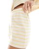 Miss Selfridge Miss Selfridge ribbed striped shorts in butter - part of a set-Yellow - 3