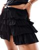 Miss Selfridge Miss Selfridge ruffle bloomer shorts in black - 2
