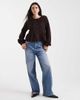 Miss Selfridge Miss Selfridge ruffle collar peplum hem cardigan in plum-No color - 2