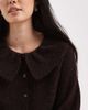 Miss Selfridge Miss Selfridge ruffle collar peplum hem cardigan in plum-No color - 3