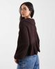 Miss Selfridge Miss Selfridge ruffle collar peplum hem cardigan in plum-No color - 4