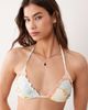 Miss Selfridge Miss Selfridge ruffle edge triangle bikini top in chain print-Multi - 1