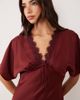 Miss Selfridge Miss Selfridge satin and lace batwing maxi dress in wine-No color - 2