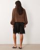 Miss Selfridge Miss Selfridge satin and lace bermuda short in black - 3