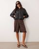 Miss Selfridge Miss Selfridge satin and lace bermuda short in chocolate-No color - 2