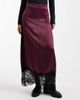 Miss Selfridge Miss Selfridge satin and lace bias maxi skirt in fig-Purple - 1