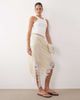 Miss Selfridge Miss Selfridge satin asymmetric maxi skirt in buttermilk-Yellow - 1