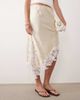 Miss Selfridge Miss Selfridge satin asymmetric maxi skirt in buttermilk-Yellow - 2