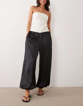 Miss Selfridge Miss Selfridge satin balloon pants in black