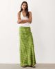 Miss Selfridge Miss Selfridge satin bias maxi skirt in pink polka dot print-Green - 1