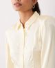 Miss Selfridge Miss Selfridge satin fitted shirt with shoulder pads-White - 2