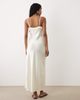 Miss Selfridge Miss Selfridge satin tie front cami maxi dress in ecru-White - 3