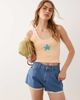 Miss Selfridge Miss Selfridge scallop hem denim mom shorts-Blue - 1