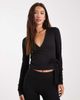 Miss Selfridge Miss Selfridge sculpted wrap top in black - 1