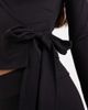 Miss Selfridge Miss Selfridge sculpted wrap top in black - 2