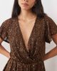 Miss Selfridge Miss Selfridge sequin batwing sleeve romper in chocolate-Brown - 3
