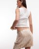 Miss Selfridge Miss Selfridge sequin mini skirt in gold - 3