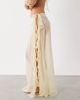 Miss Selfridge Miss Selfridge sheer chiffon frill detailed tie beach sarong in butter-Yellow - 3