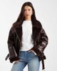 Miss Selfridge Miss Selfridge shiny aviator in burgundy-Red - 1
