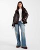 Miss Selfridge Miss Selfridge shiny aviator in burgundy-Red - 3