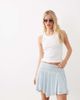 Miss Selfridge Miss Selfridge shirred waist handkerchief hem mini skirt in blue - 1