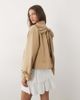 Miss Selfridge Miss Selfridge short trench coat with bow back detail in tan-Neutral - 1