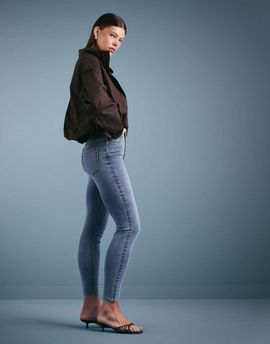 Miss Selfridge Miss Selfridge skinny jeans in dirty wash-Blue