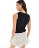 Miss Selfridge Miss Selfridge sleeveless wrap top with metal trim detail in black - 4