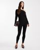 Miss Selfridge Miss Selfridge slouchy asymmetric jumpsuit in black - 1