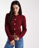 Miss Selfridge Miss Selfridge slouchy cardigan in burgundy-Red - 1