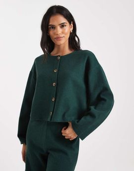 Miss Selfridge Miss Selfridge soft rib cardigan in forest green