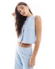 Miss Selfridge Miss Selfridge soft rib knit vest in blue - part of a set - 1