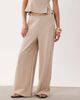 Miss Selfridge Miss Selfridge soft rib wide leg pants - part of a set-Neutral - 2