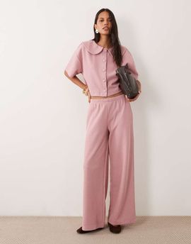 Miss Selfridge Miss Selfridge soft touch pants in mauve pink