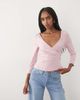 Miss Selfridge Miss Selfridge soft touch wrap corset seamed top in pink-Purple - 3