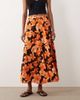 Miss Selfridge Miss Selfridge spun tiered maxi skirt in orange hibiscus print - 4
