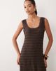 Miss Selfridge Miss Selfridge square neck textured maxi dress in chocolate-Green - 2