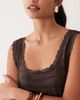 Miss Selfridge Miss Selfridge square neck textured maxi dress in chocolate-Green - 3