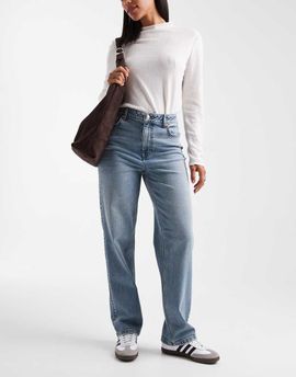 Miss Selfridge Miss Selfridge straight leg jean in mid wash-Blue