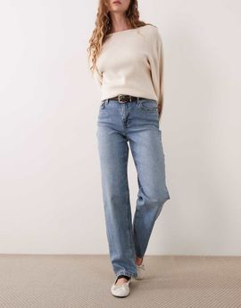 Miss Selfridge Miss Selfridge straight leg jeans in dirty wash-Blue